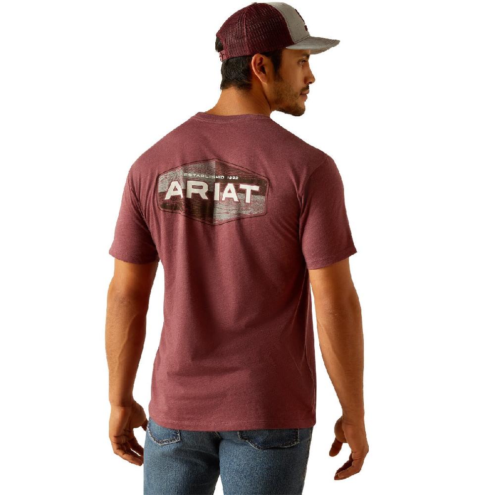 Ariat Burgundy Heather Quadrant Short Sleeve Men's T-Shirt 10051451