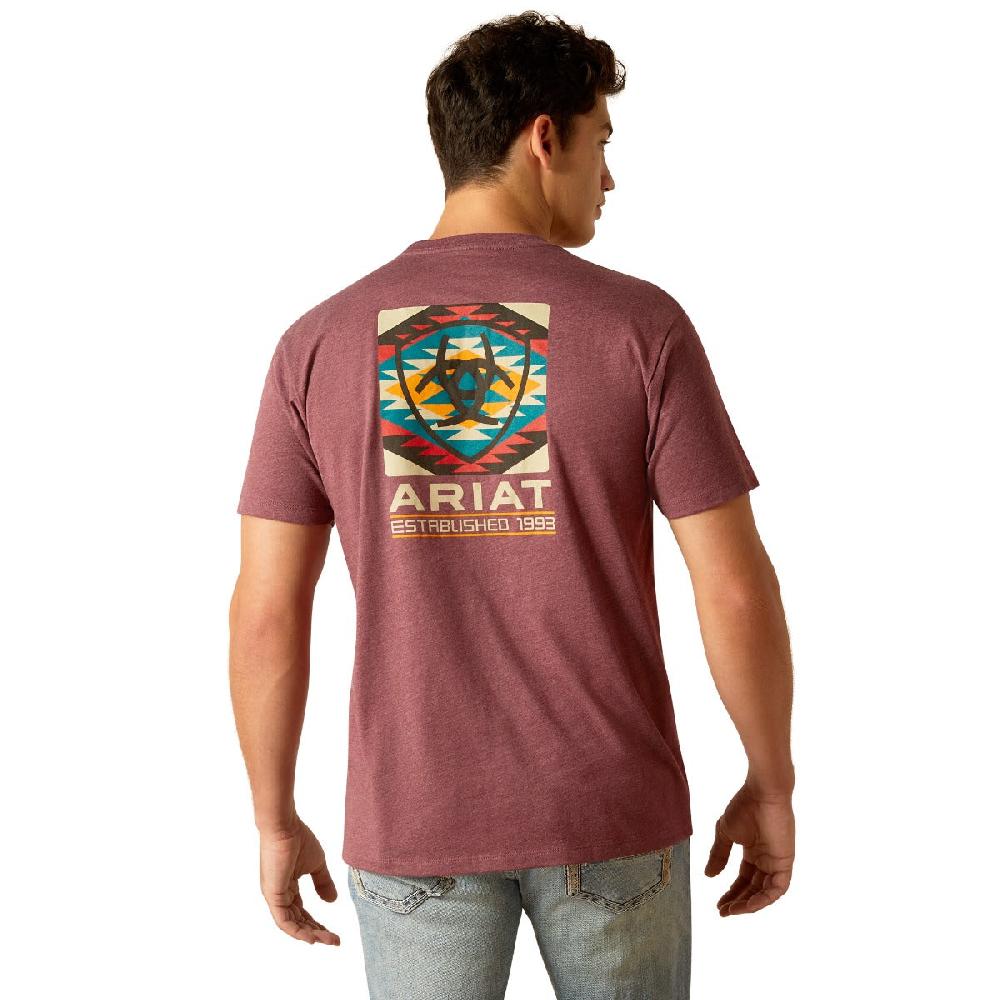 Ariat Burgundy Heather Serape Fill Men's Short Sleeve T-Shirt 10051752