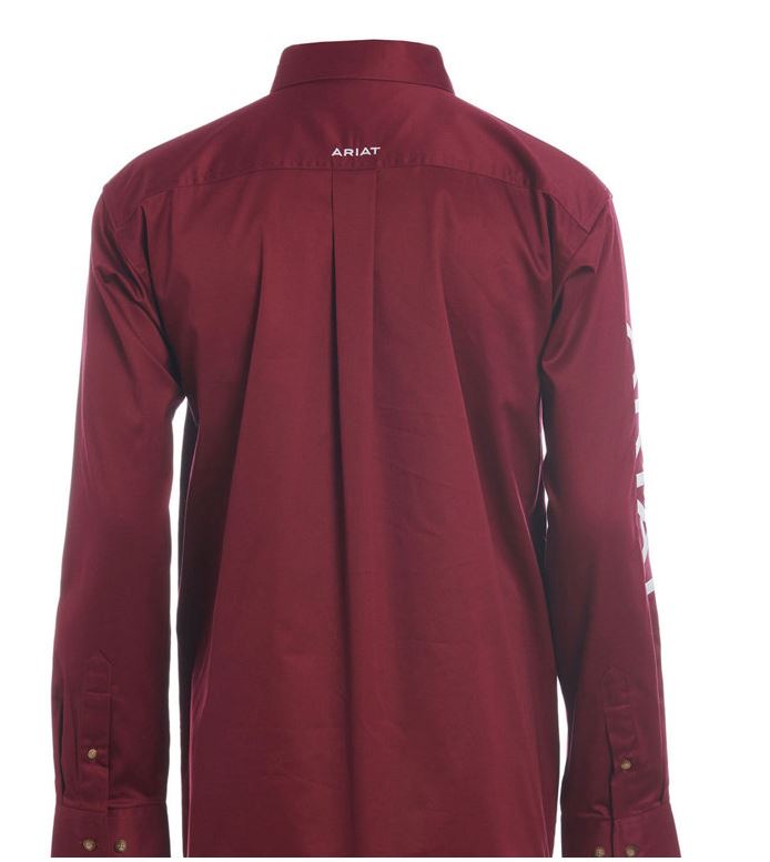 Ariat Burgundy Men's Team Logo Classic Twill Shirt 10027995