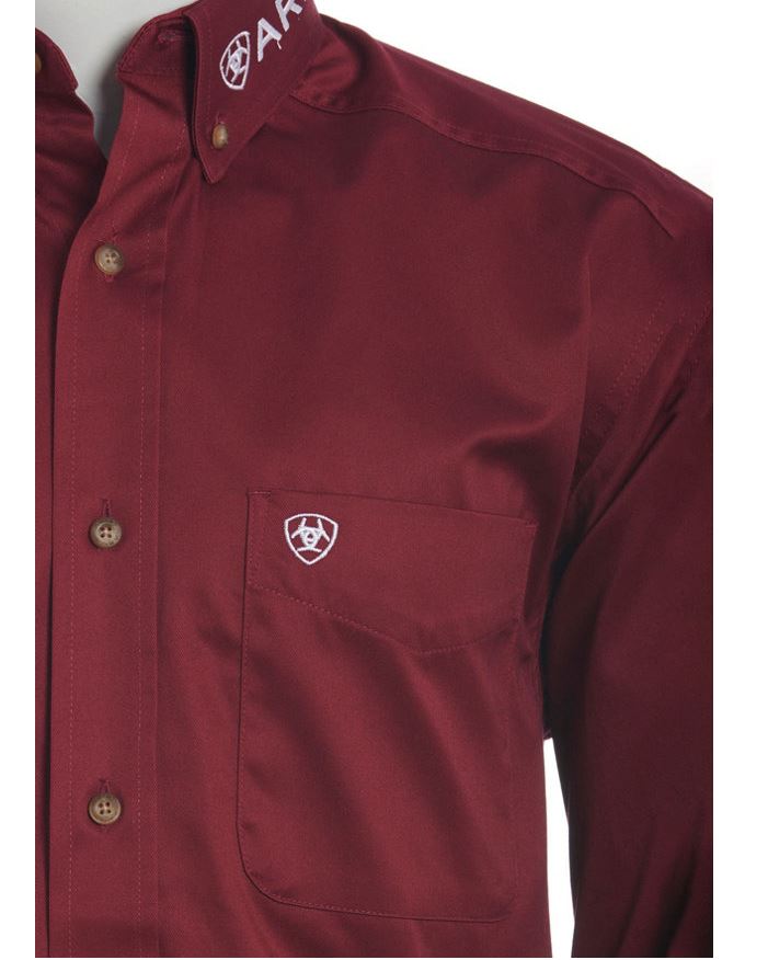 Ariat Burgundy Men's Team Logo Classic Twill Shirt 10027995