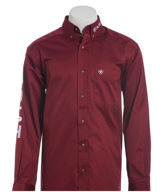 Ariat Burgundy Men's Team Logo Classic Twill Shirt 10027995
