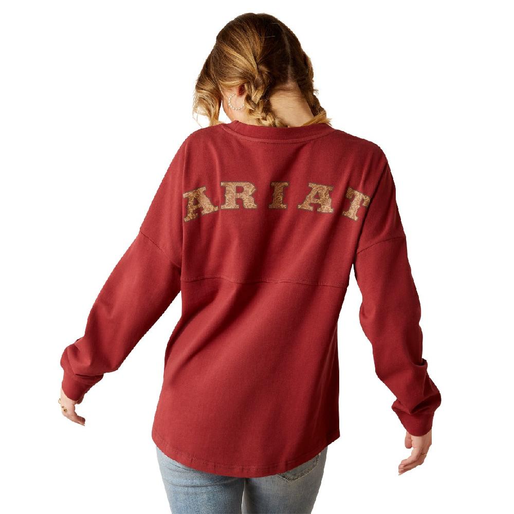 Ariat Burgundy Tooled Logo Women's Oversized Tee 10053891