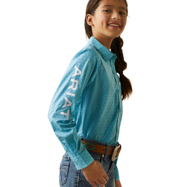 Ariat Caidan Print Team Kirby Girls Button Front Shirt 10043457