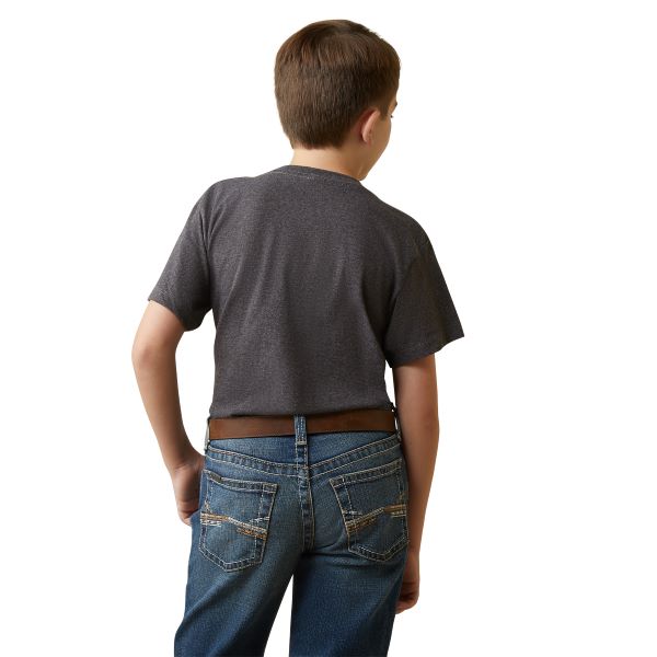 Ariat Charcoal Heather Barbed Wire Steer Kid's T-Shirt 10044750
