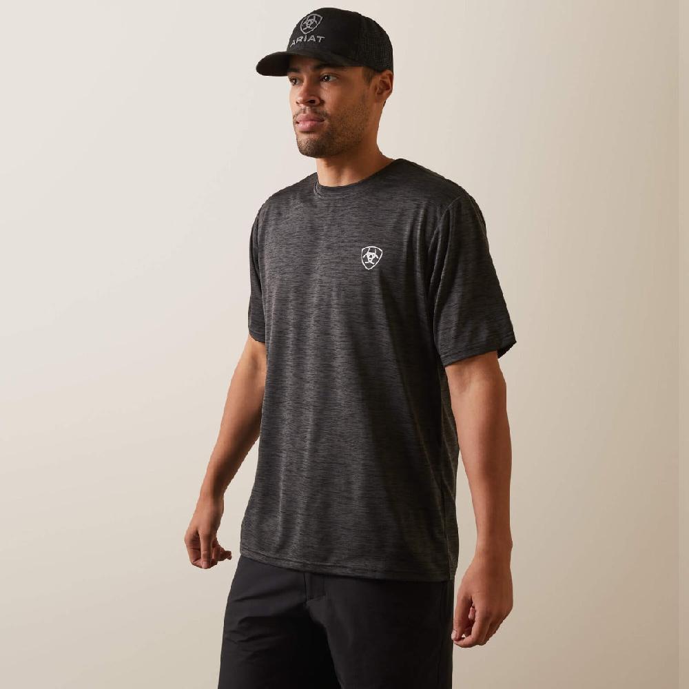 Ariat Charcoal Heather Charger Ariat Proud Shield Men's Short Sleeve T-Shirt 10043763