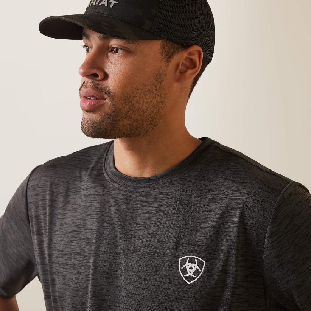 Ariat Charcoal Heather Charger Ariat Proud Shield Men's Short Sleeve T-Shirt 10043763