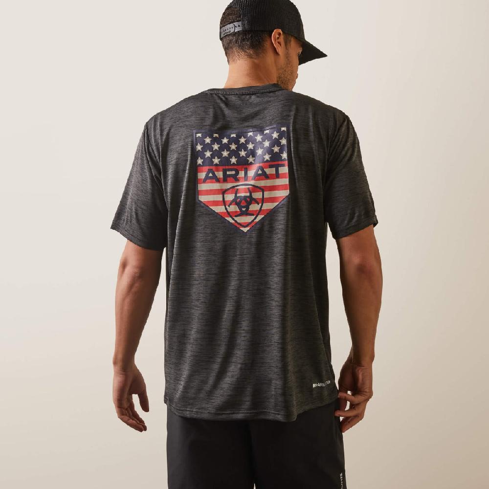 Ariat Charcoal Heather Charger Ariat Proud Shield Men's Short Sleeve T-Shirt 10043763