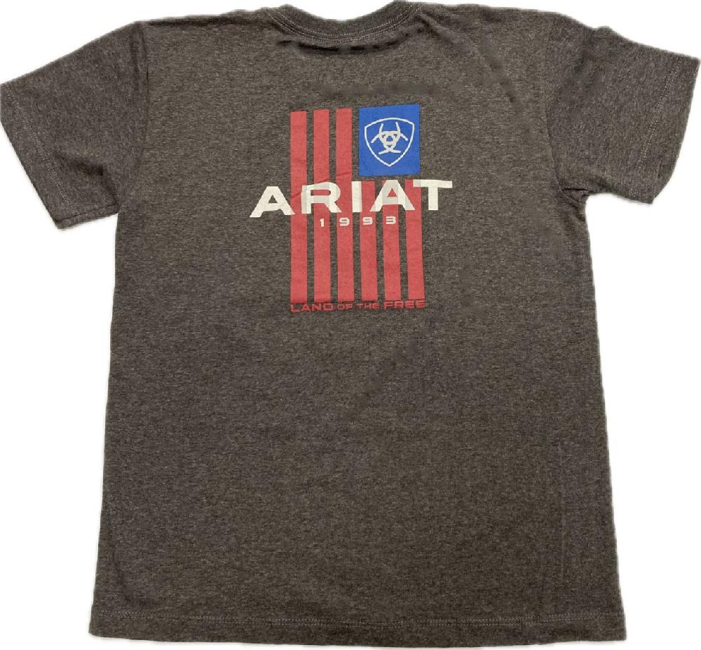 Ariat Charcoal Heather Land Of The Free Boys' Graphic T-Shirt 10042808