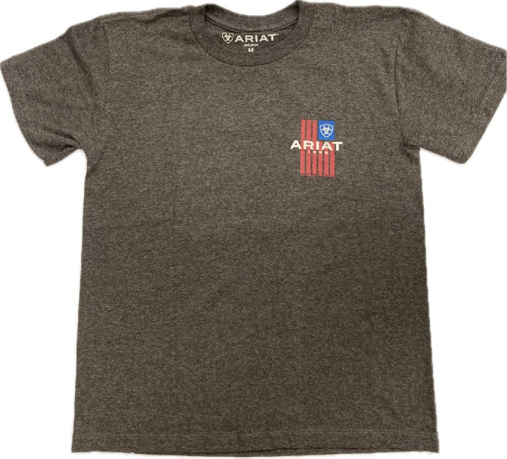 Ariat Charcoal Heather Land Of The Free Boys' Graphic T-Shirt 10042808