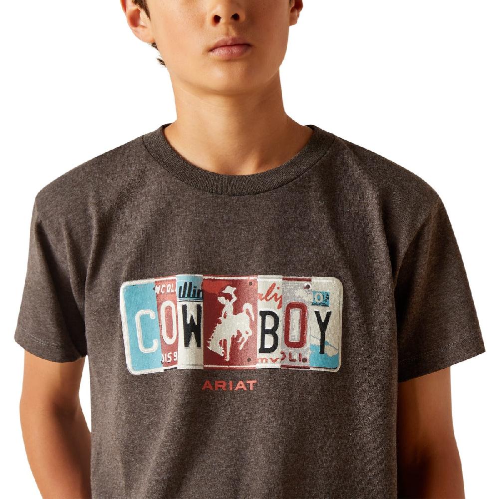 Ariat Charcoal Heather License Plate Cowboy T-Shirt 10047911