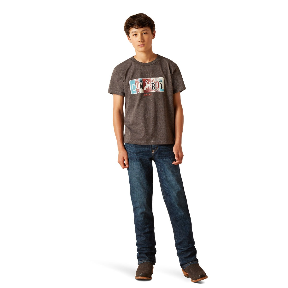 Ariat Charcoal Heather License Plate Cowboy T-Shirt 10047911