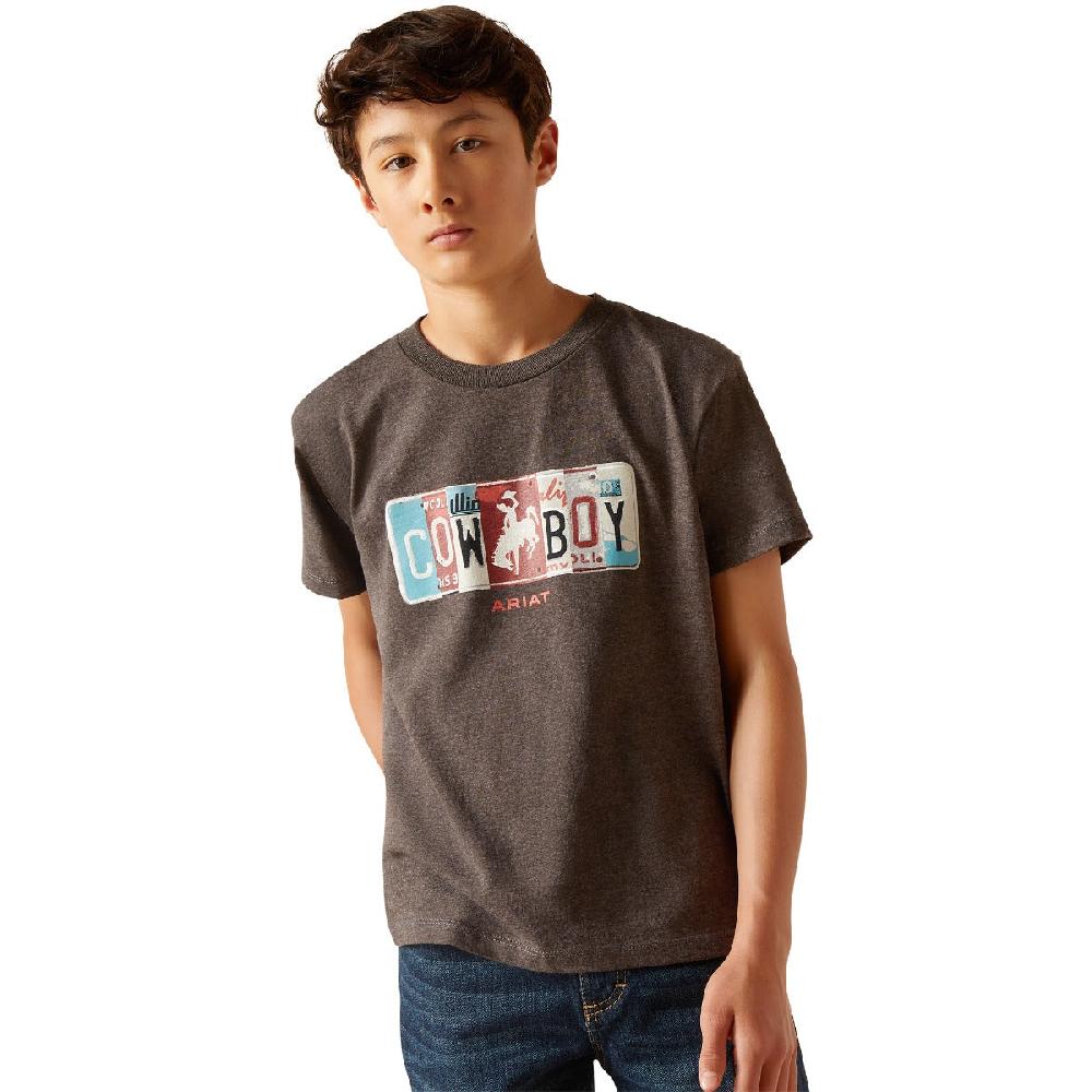 Ariat Charcoal Heather License Plate Cowboy T-Shirt 10047911