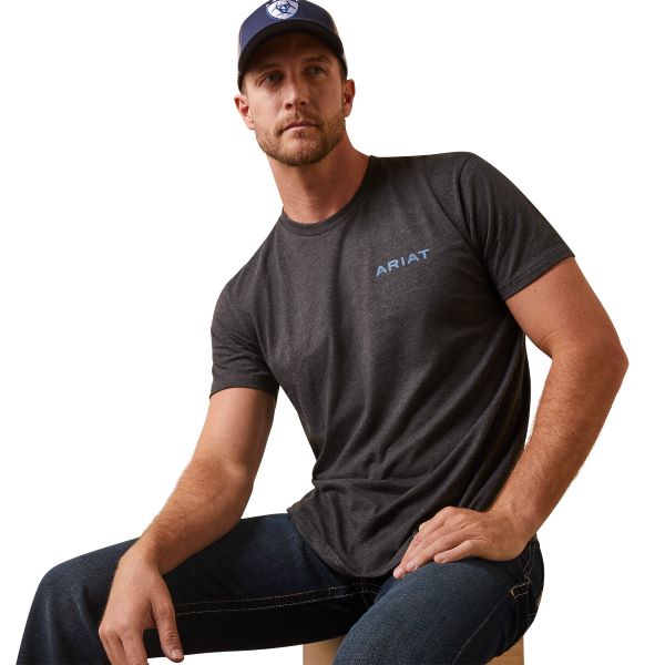 Ariat Charcoal Heather Logoscape Men's T-Shirt 10044775
