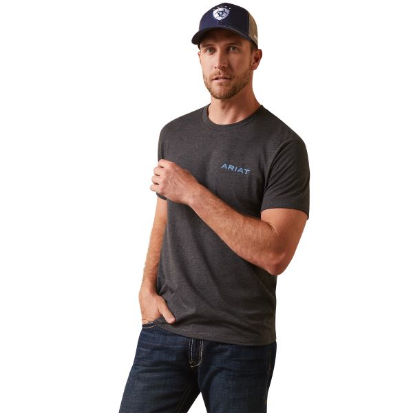 Ariat Charcoal Heather Logoscape Men's T-Shirt 10044775