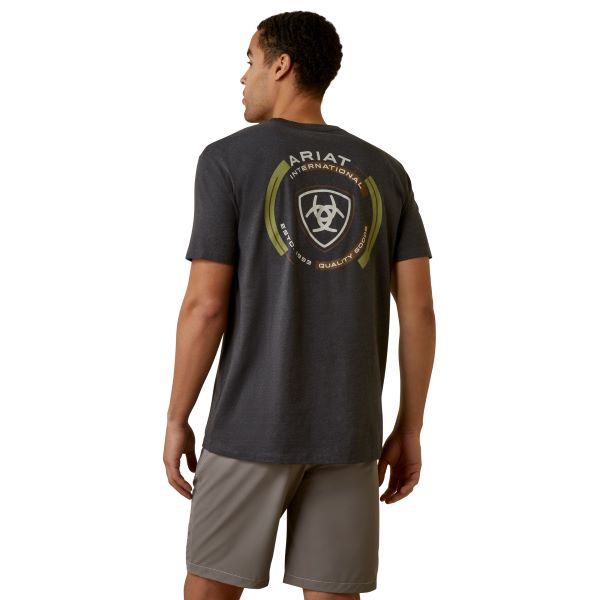 Ariat Charcoal Heather Offset Circle Men's T-Shirt 10045287