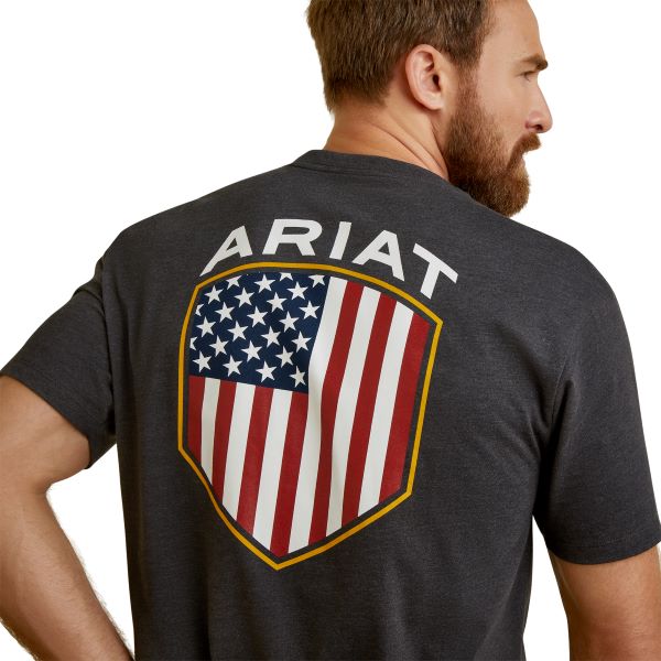 Ariat Charcoal Heather Patriot Badge T-Shirt 10045278