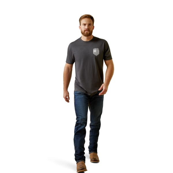 Ariat Charcoal Heather Patriot Badge T-Shirt 10045278