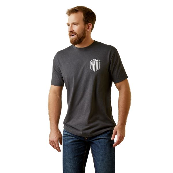 Ariat Charcoal Heather Patriot Badge T-Shirt 10045278