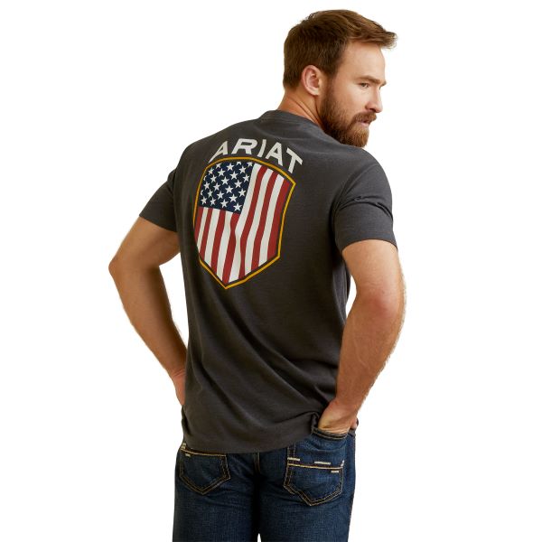 Ariat Charcoal Heather Patriot Badge T-Shirt 10045278