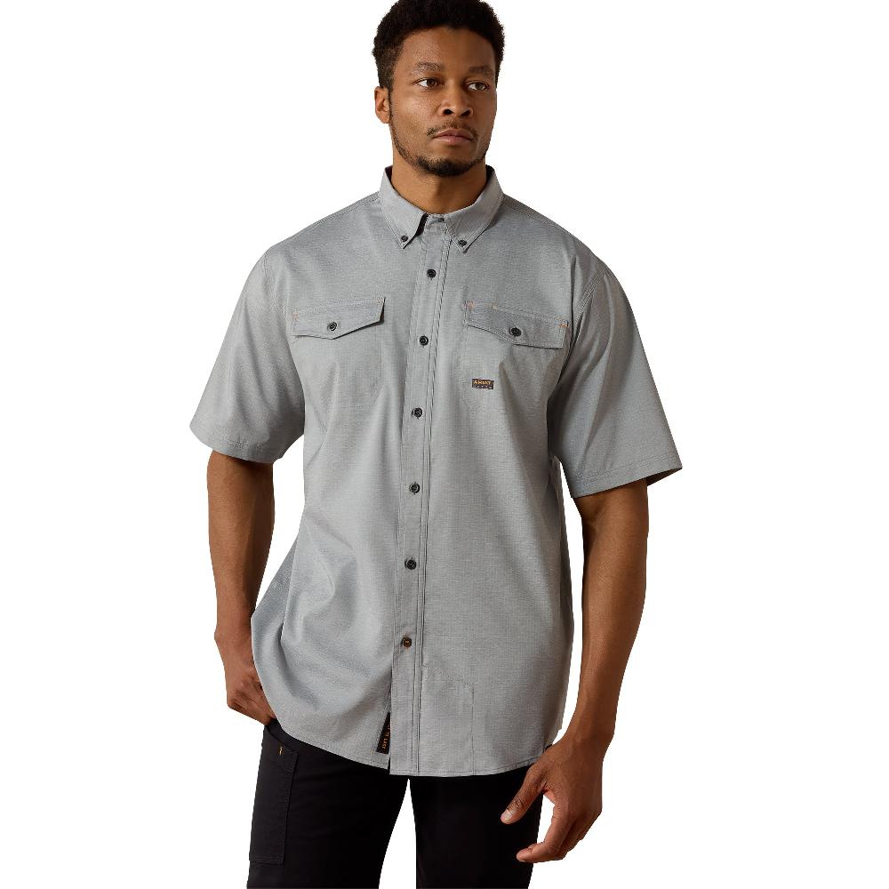 Ariat Charcoal Heather Rebar Made Touch VenTEK Men's DuraStretch Work Shirt 10031024