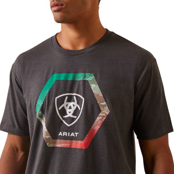 Ariat Charcoal Heather Recon Trim Men's T-Shirt 10044743