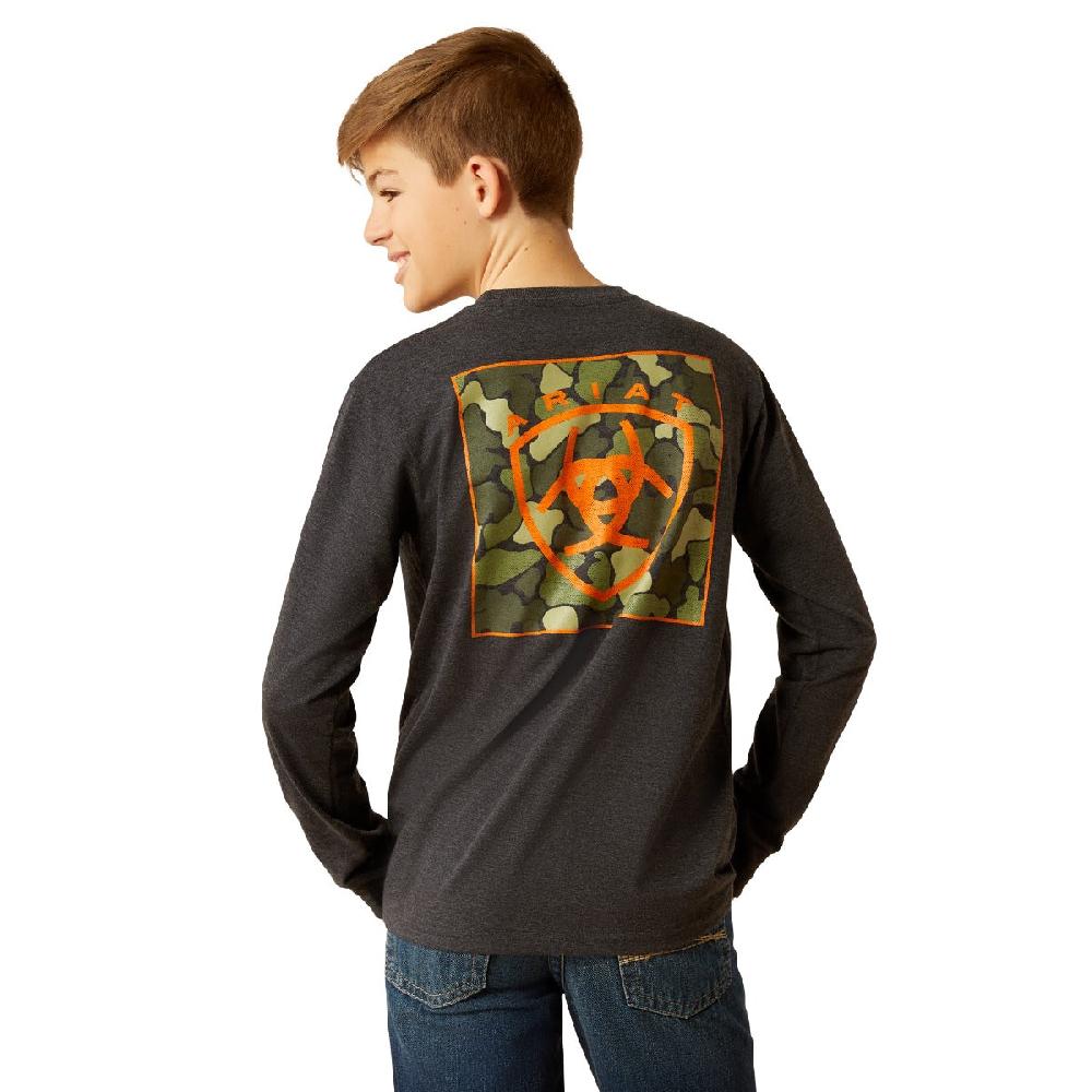 Ariat Charcoal Heather Wetlands Nature Kids Long Sleeve T-Shirt 10054008