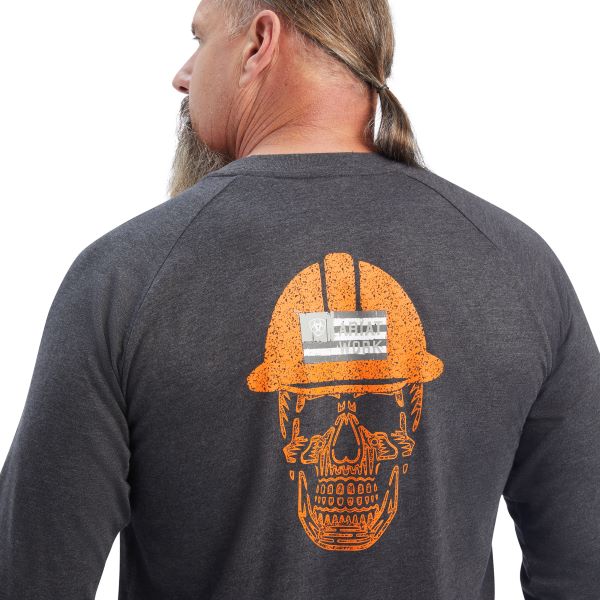Ariat Charcoal Rebar Roughneck Skull Men's Graphic Tee Shirt 10041588
