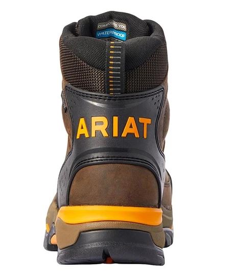 Ariat Chocolate Brown Endeavor Carbon Toe 6 In H20 Mens Lace Up Work Boots 10031591