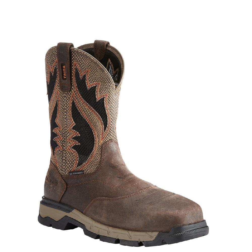 Ariat Chocolate Brown Rebar Flex Composite Toe Western Work Boots 10023076