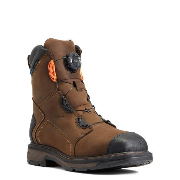 Ariat Chocolate Brown WorkHog XT 8 inch BOA H2O CT Mens Work Boot 10038922