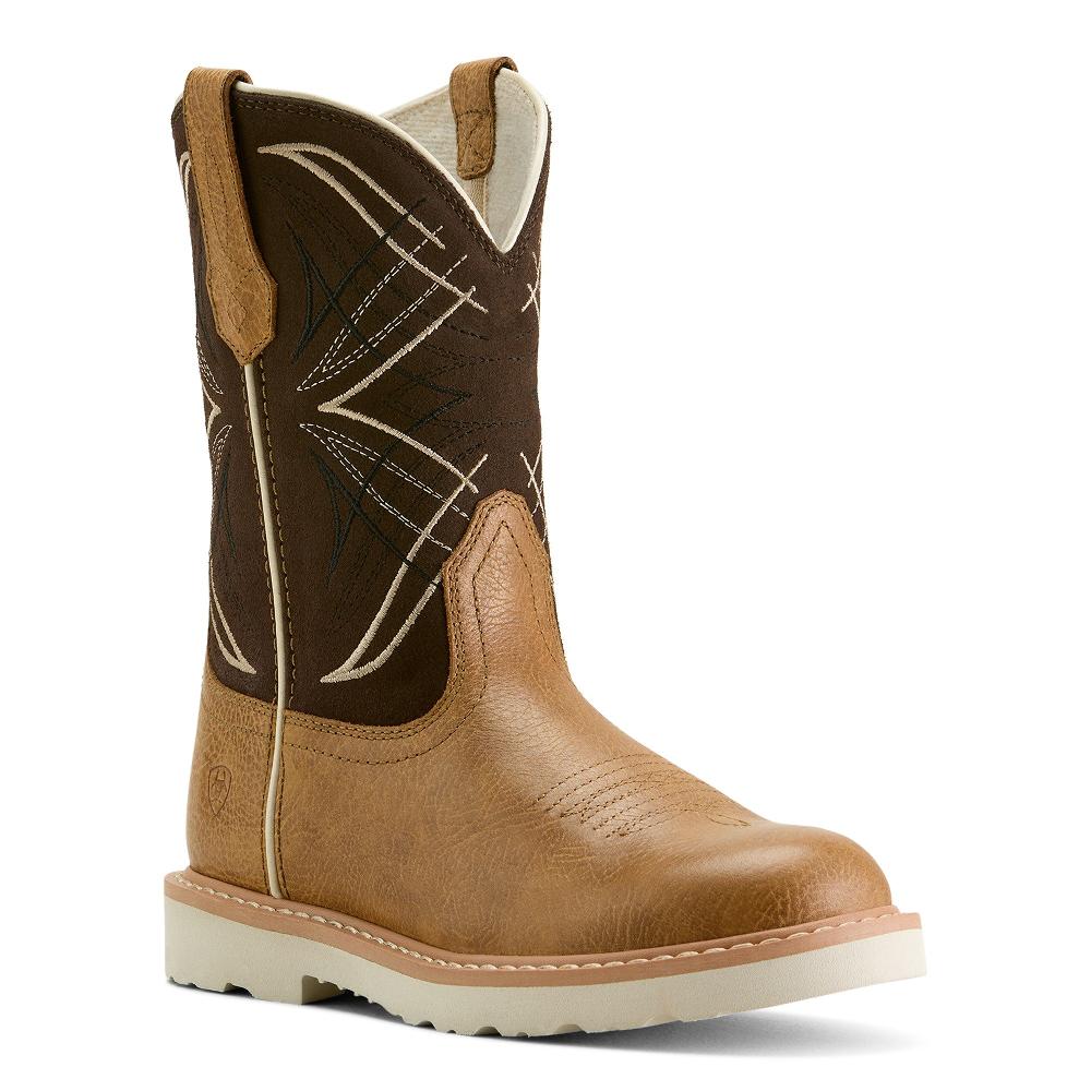 Ariat Cottage/Aged Bark Suede Activate Round Toe Kids' Western Boots 10063826