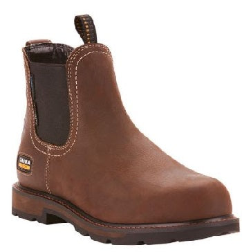 Ariat Dark Brown Men's Groundbreaker Chelsea Waterproof Steel Toe Work Boot 10024983