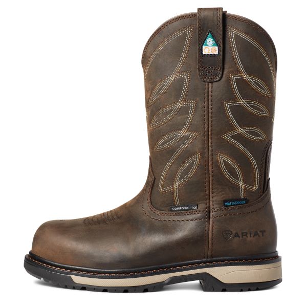 Ariat Dark Brown Riveter CSA Waterproof Composite Toe Work Boots 10035774