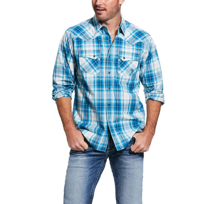 Ariat Dark Denim Quadman Retro Fit Mens Shirt 10031851