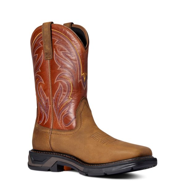 Ariat Dark Earth With Orange Top WorkHog XT Cottonwood Work Boot 10038323