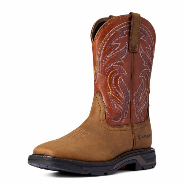 Ariat Dark Earth With Orange Top WorkHog XT Cottonwood Work Boot 10038323