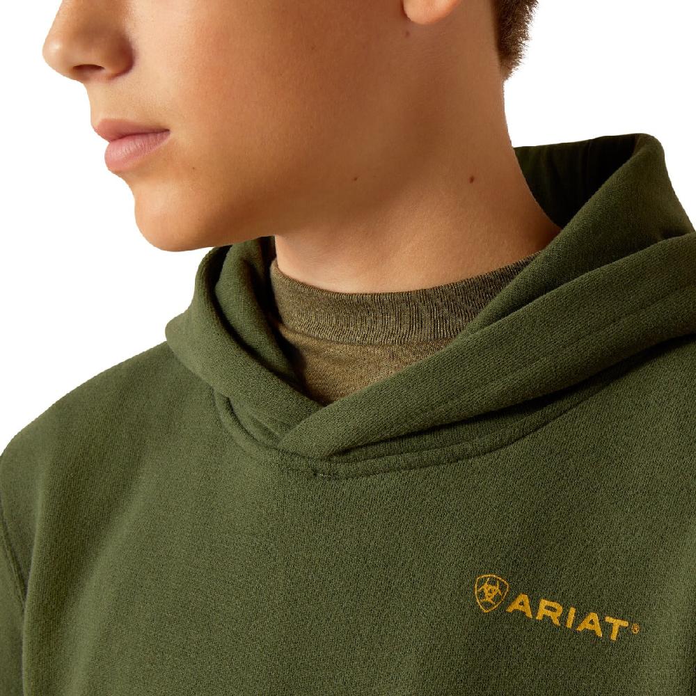 Ariat Dark Green Barbwire Kids' Skull Hoodie 10052393