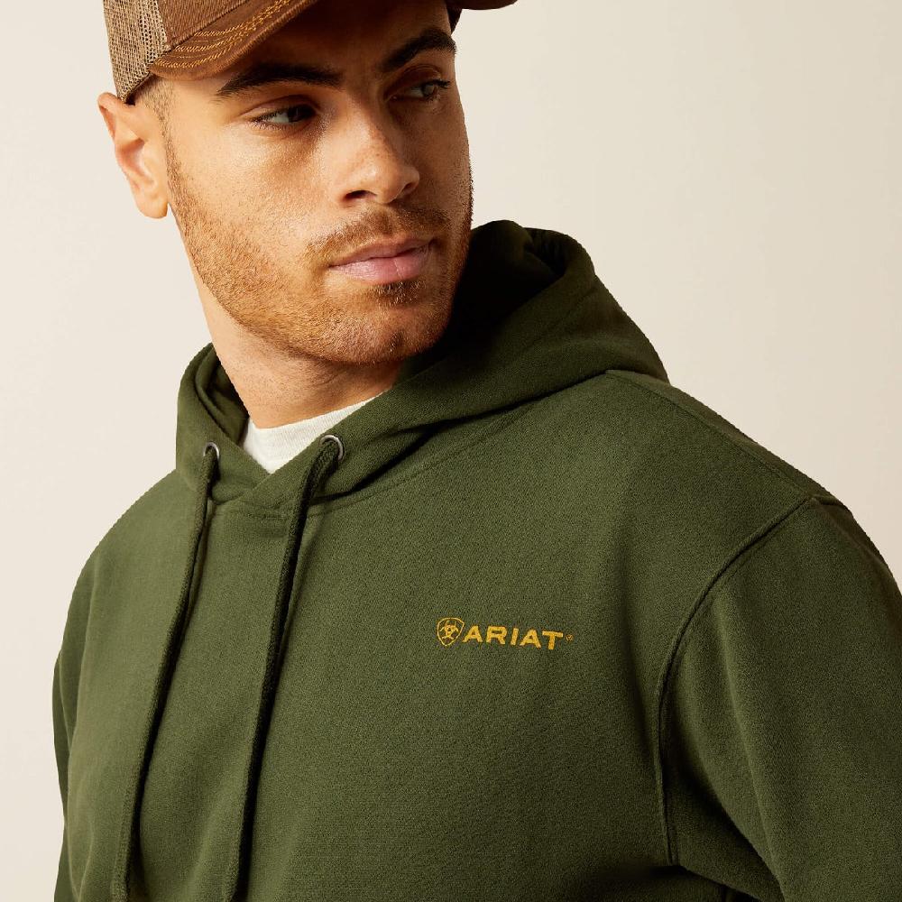 Ariat Dark Green Barbwire Skull Men's Hoodie 10052461