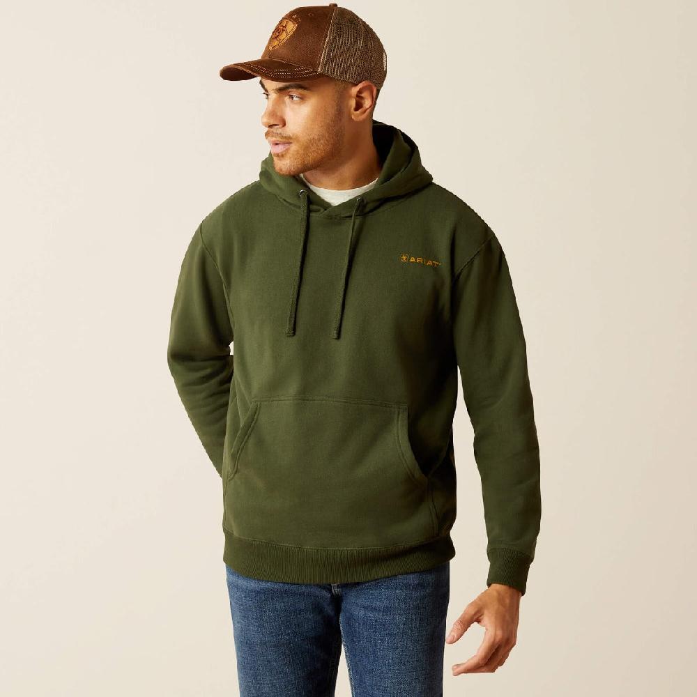 Ariat Dark Green Barbwire Skull Men's Hoodie 10052461