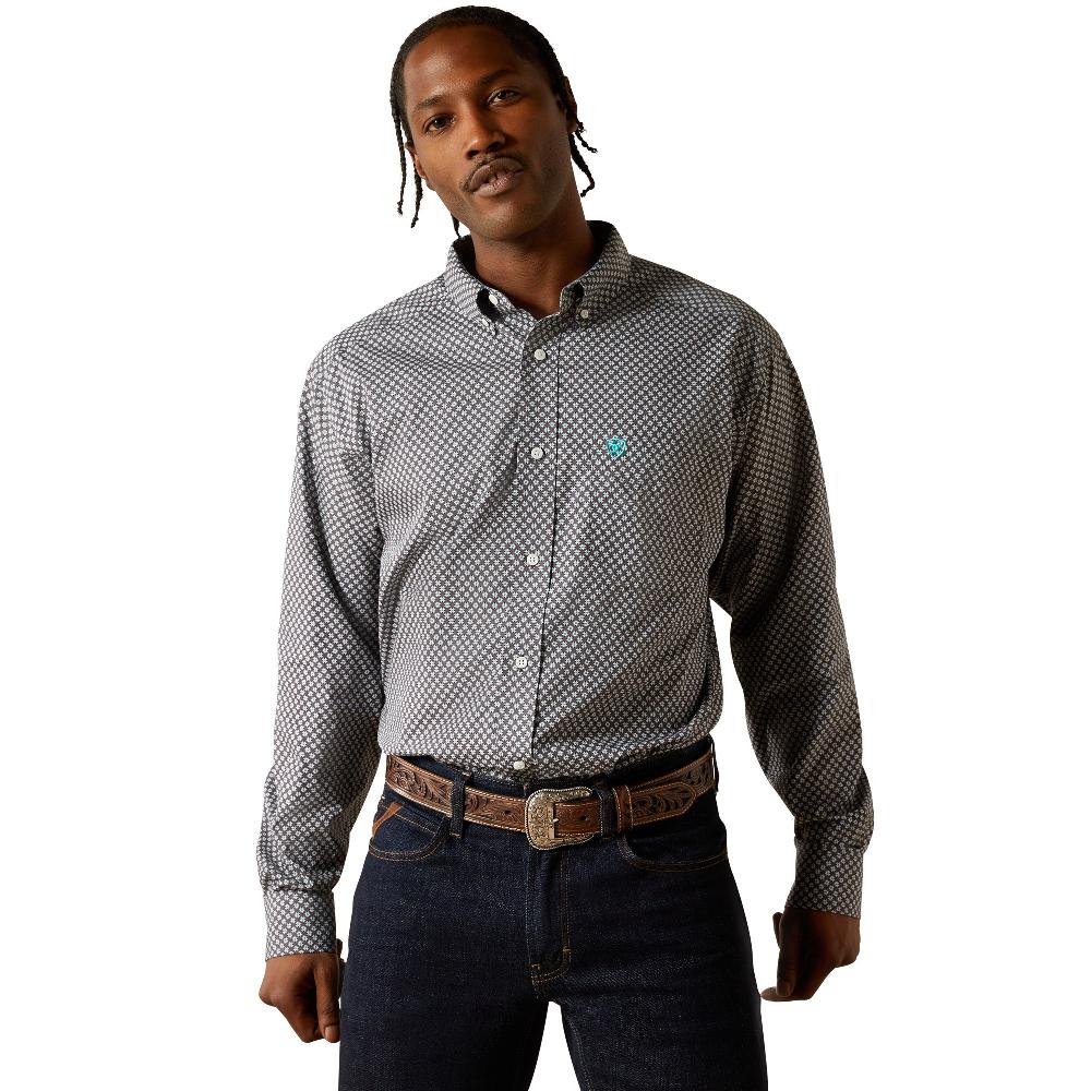 Ariat Dark Grey Wrinkle Free Caleb Classic Fit Shirt 10062228