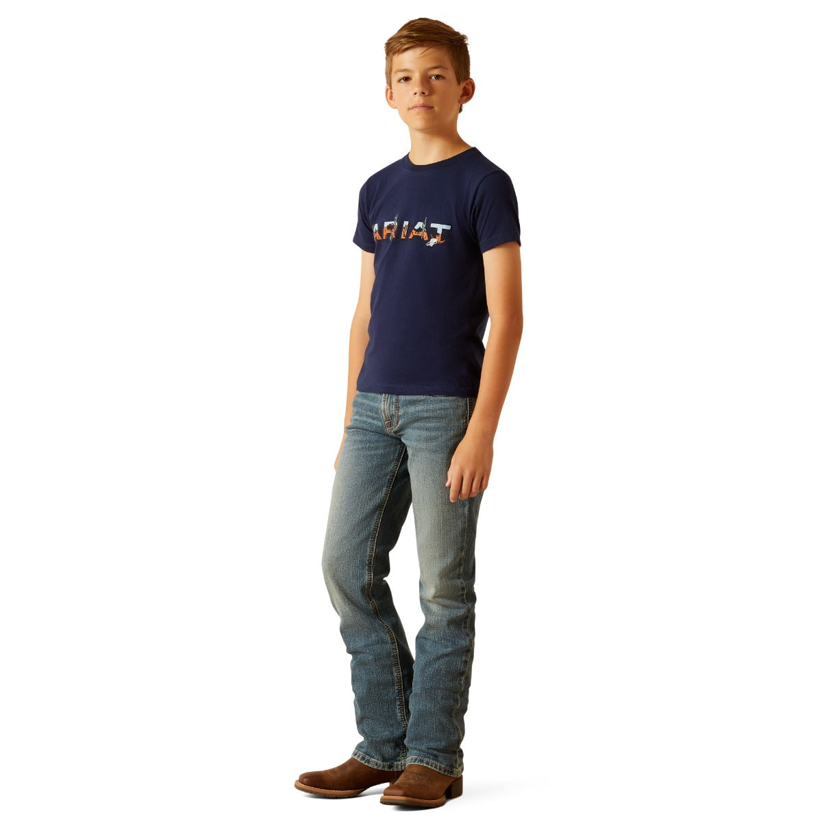 Ariat Dark Navy Logo SW Landscape Boys T-Shirt 10051741