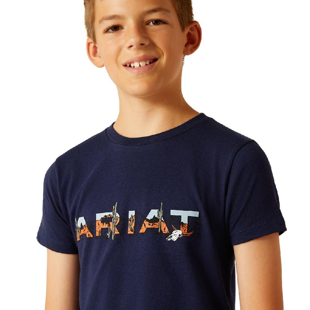 Ariat Dark Navy Logo SW Landscape Boys T-Shirt 10051741