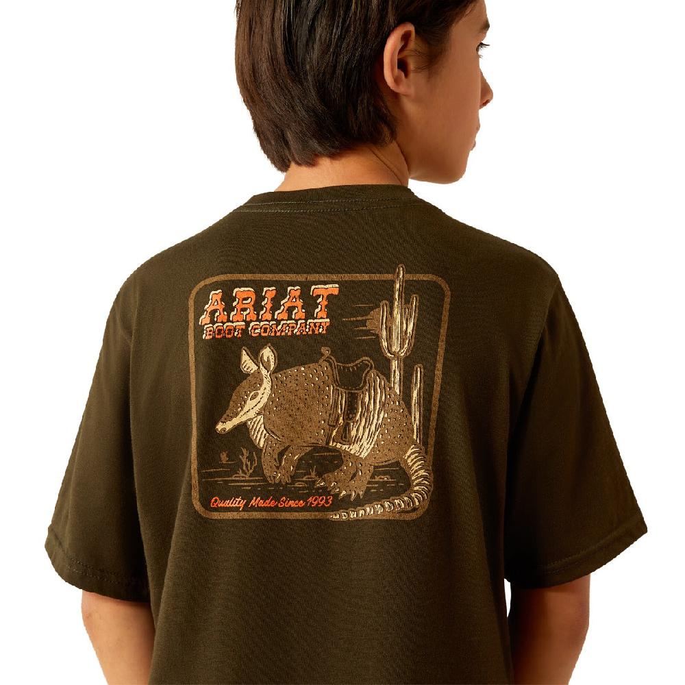 Ariat Dark Olive Amadillo on a Half Shell Kids' Short Sleeve T-Shirt 10054801