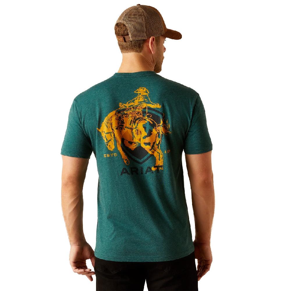 Ariat Dark Teal Heather Abilene Shield Short Sleeve Men's T-Shirt 10051455