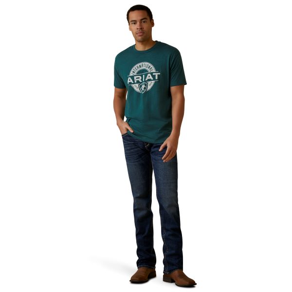 Ariat Dark Teal Heather Center Fire Men's T-Shirt 10045284