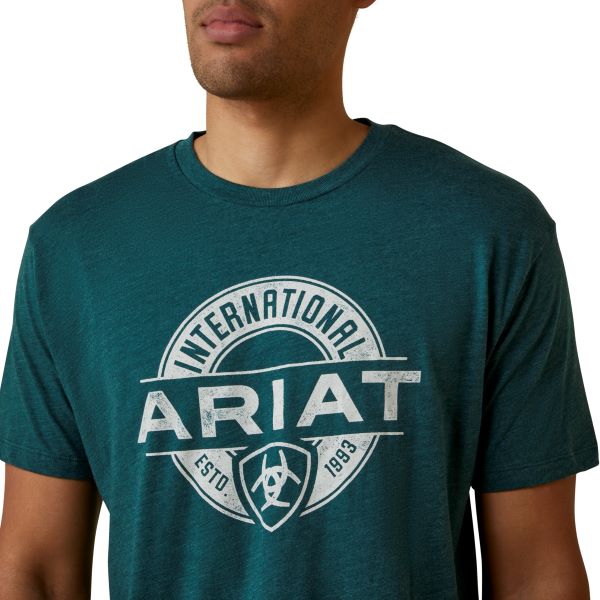Ariat Dark Teal Heather Center Fire Men's T-Shirt 10045284
