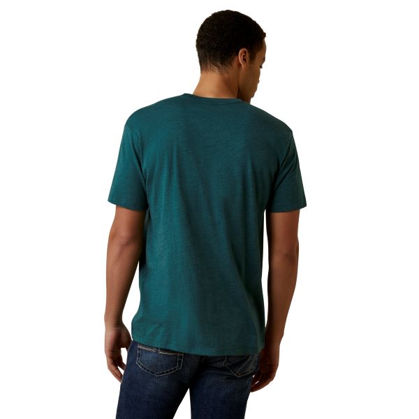 Ariat Dark Teal Heather Center Fire Men's T-Shirt 10045284