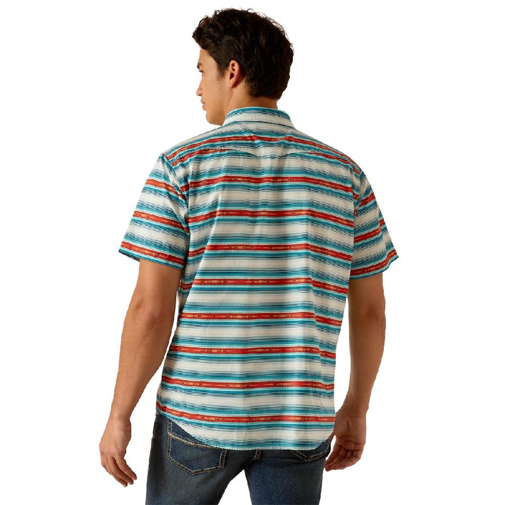 Ariat Delphinium Blue Hadley Men's Short Sleeve Collared Snap Shirt 10048572