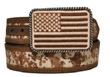Ariat Digital Camo Strap Mens Aged Bark Overlay Belt A1030844