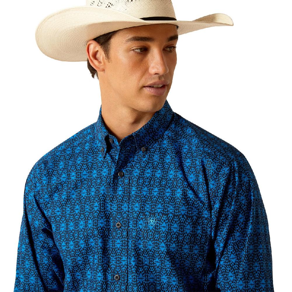 Ariat Directoire Blue Pascual Men's Classic Fit Longsleeve Button Down Collared Shirt 10048379